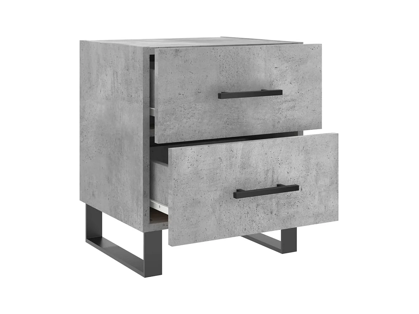 Comodino grigio cemento 40x35x47,5 cm in legno ingegnerizzato