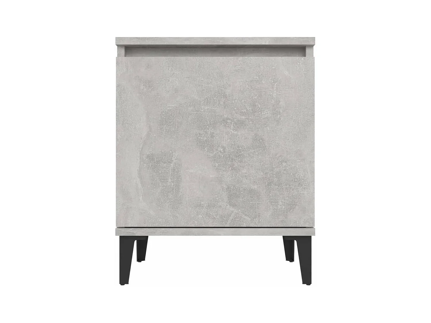 Mesita de noche con patas de metal gris hormigón 40x30x50 cm