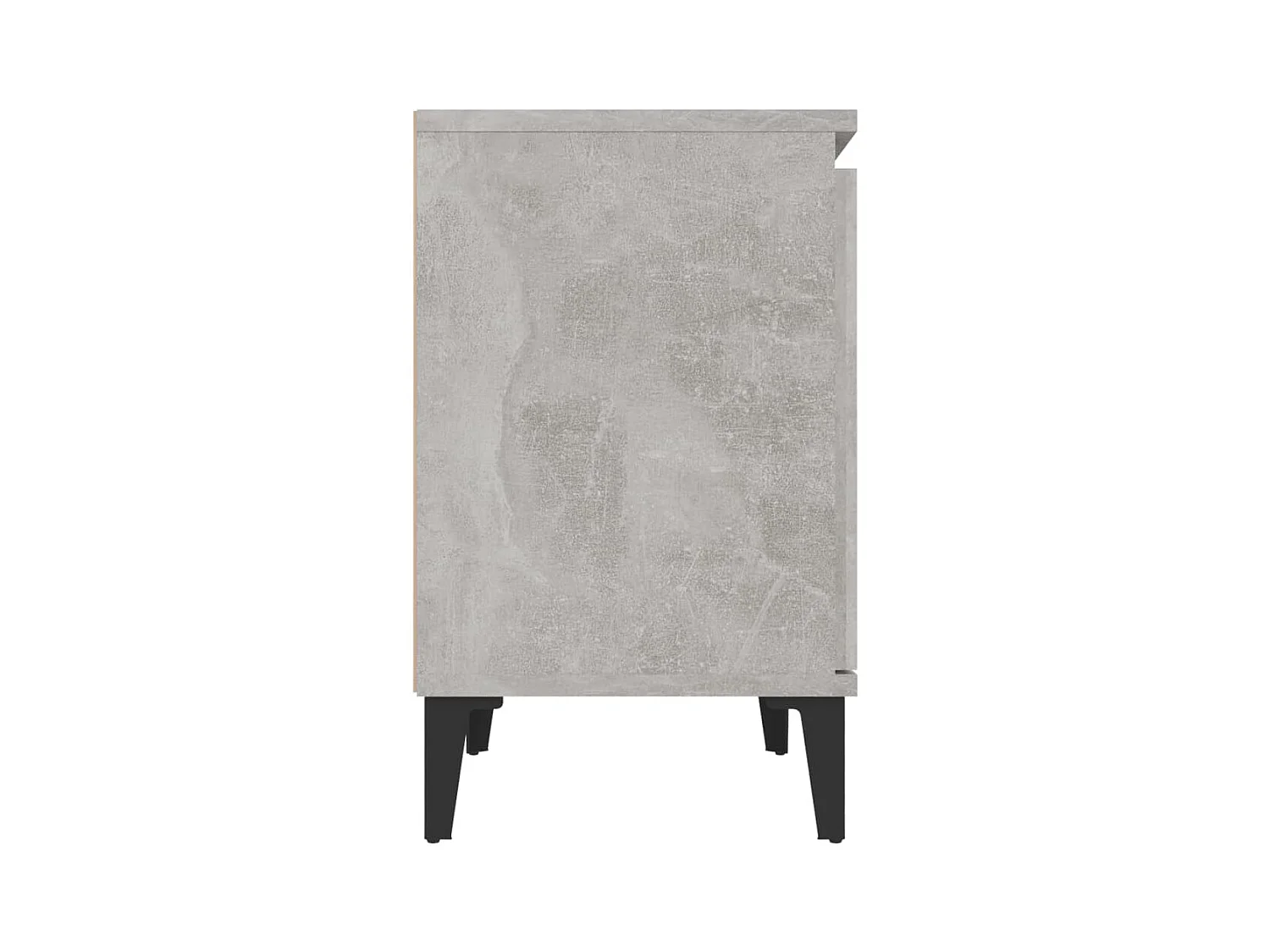 Mesita de noche con patas de metal gris hormigón 40x30x50 cm