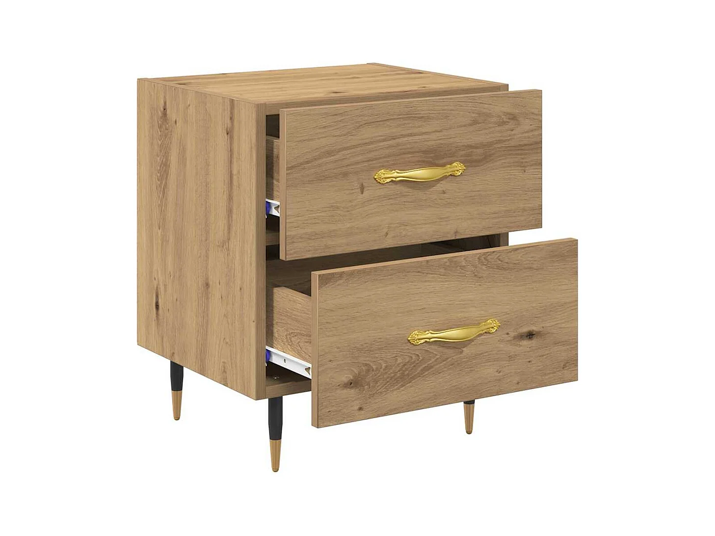 Nachtkastje met lade, handgemaakt eikenhout, 40 x 35 x 47,5 cm