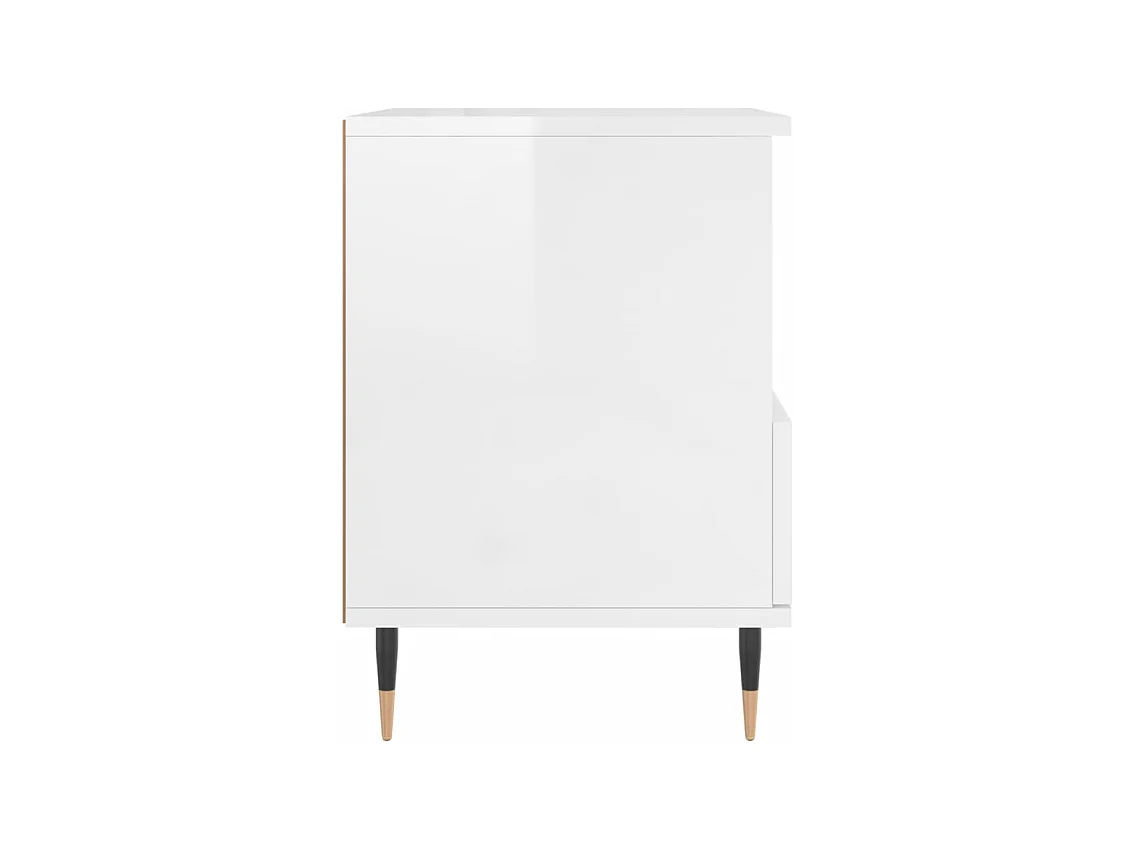 Nachtkastjes 2 stuks wit hoogglans 40x35x50 cm