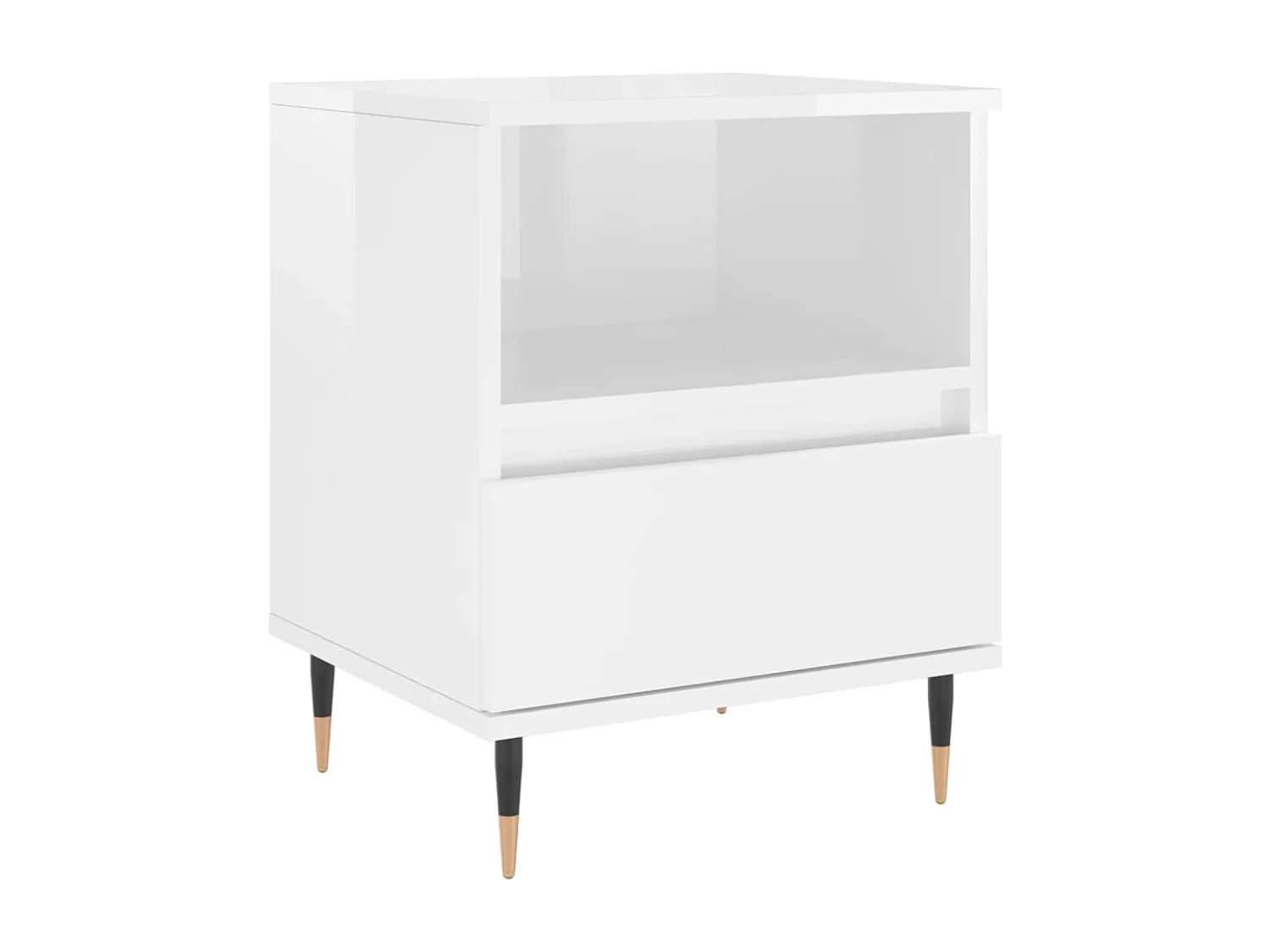 Comodini 2 pz bianco lucido 40x35x50 cm