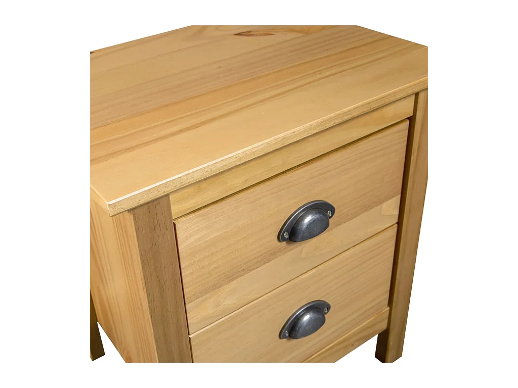 Hill Nachtkastjes 2 stuks 46x35x49,5 cm Massief grenenhout