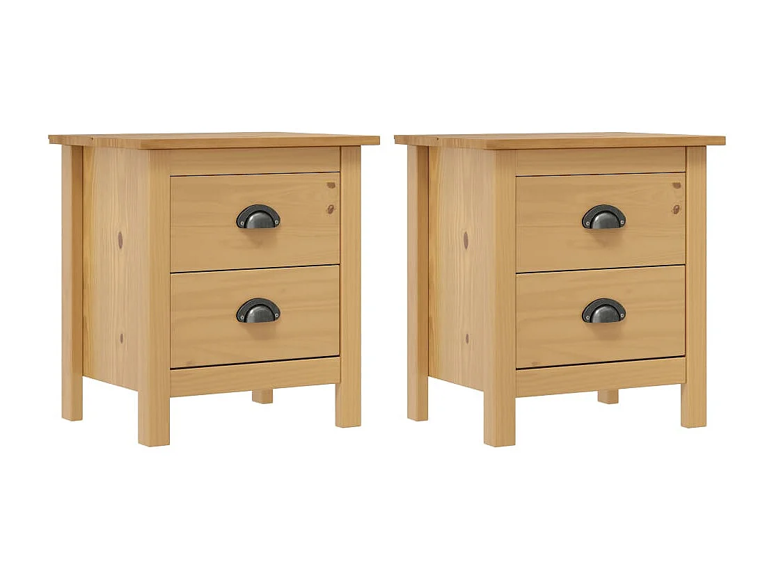 Tables de chevet Hill 2 pcs 46x35x49,5 cm Bois de pin solide