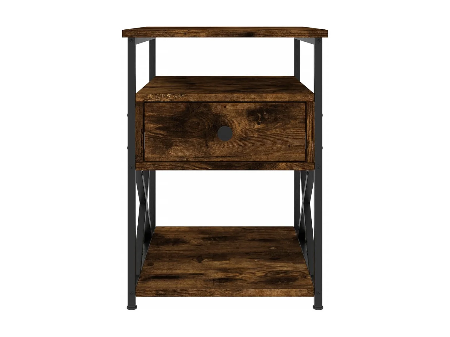 Nachtkastje van gerookt eikenhout 40x42x55 cm bewerkt hout