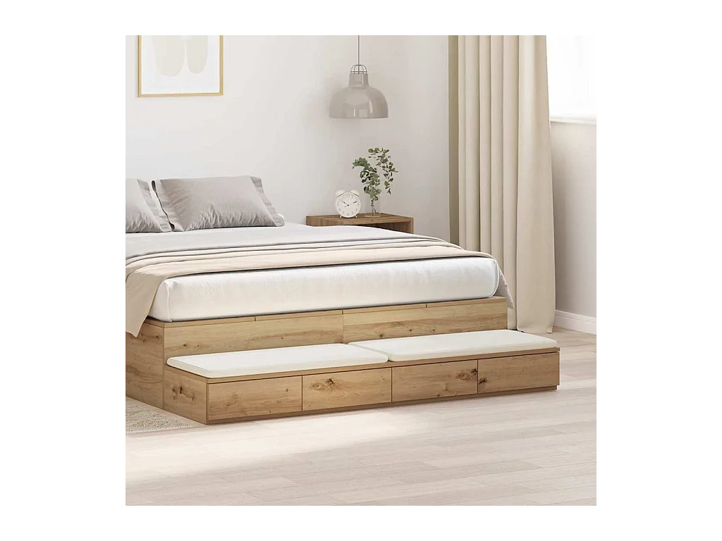 Cassettiera da letto con cassetto realizzata artigianalmente in rovere 160 x 36,5 x 16,5 cm