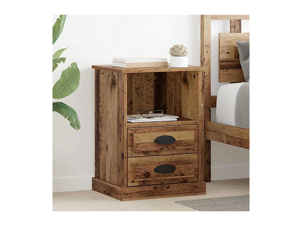 Mesilla de noche Madera antigua 43 x 36 x 60 cm Madera de ingeniería