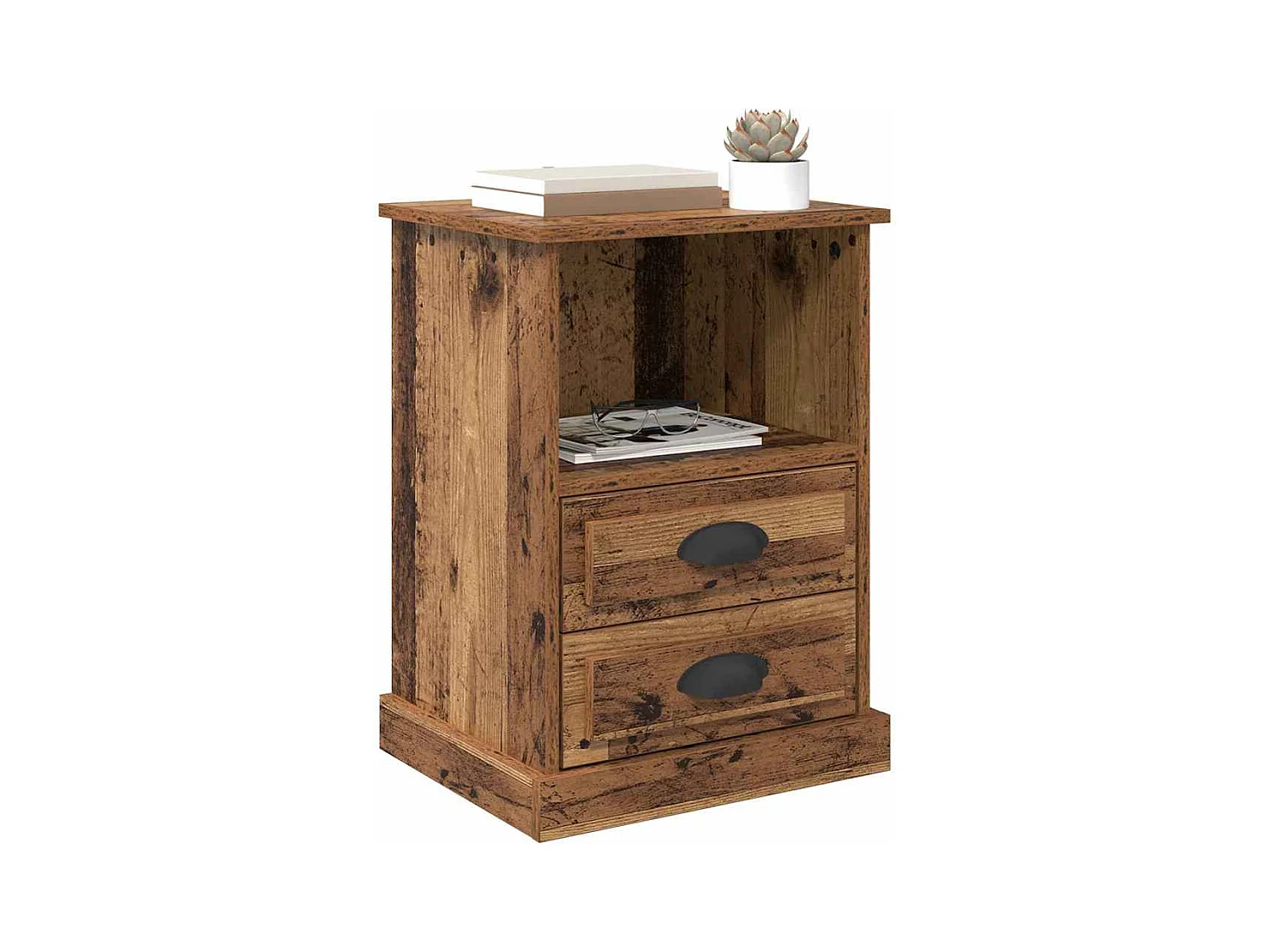 Mesilla de noche Madera antigua 43 x 36 x 60 cm Madera de ingeniería