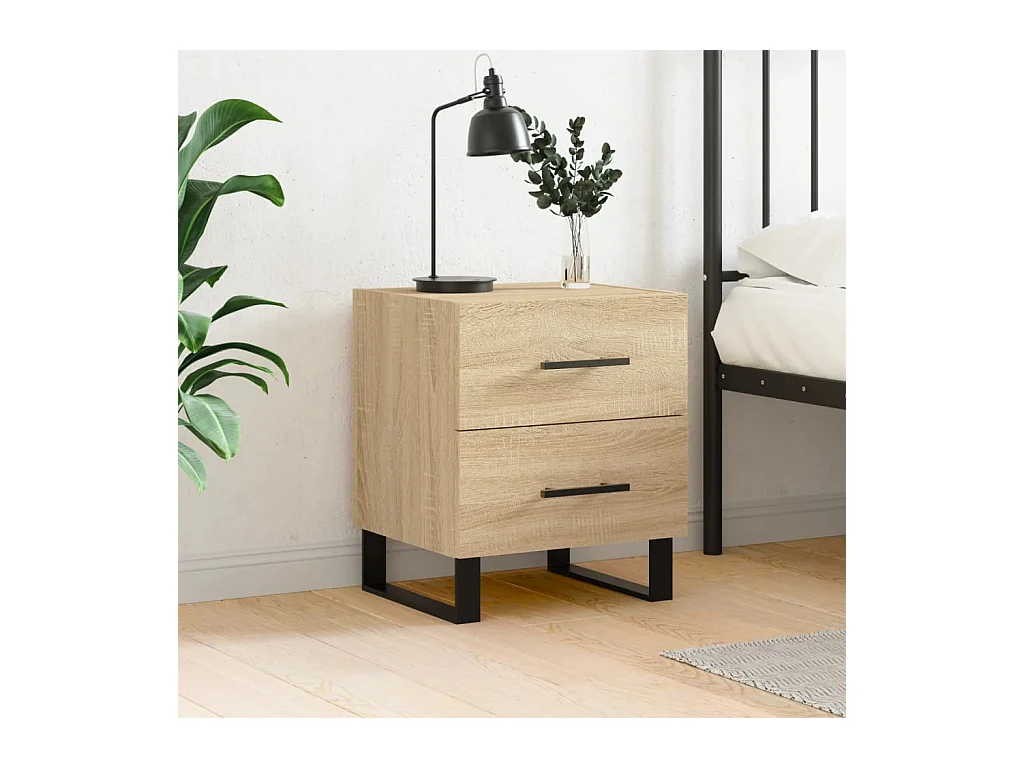 Table de chevet chêne sonoma 40x35x47,5 cm bois d’ingénierie