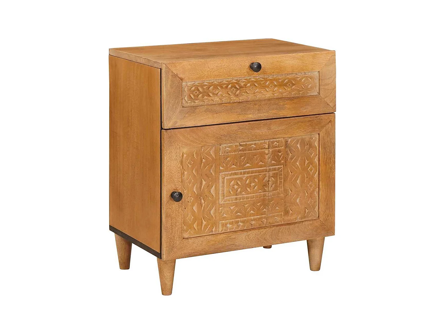 Mesita de noche con cajón Marrón claro 50 x 33 x 60 cm