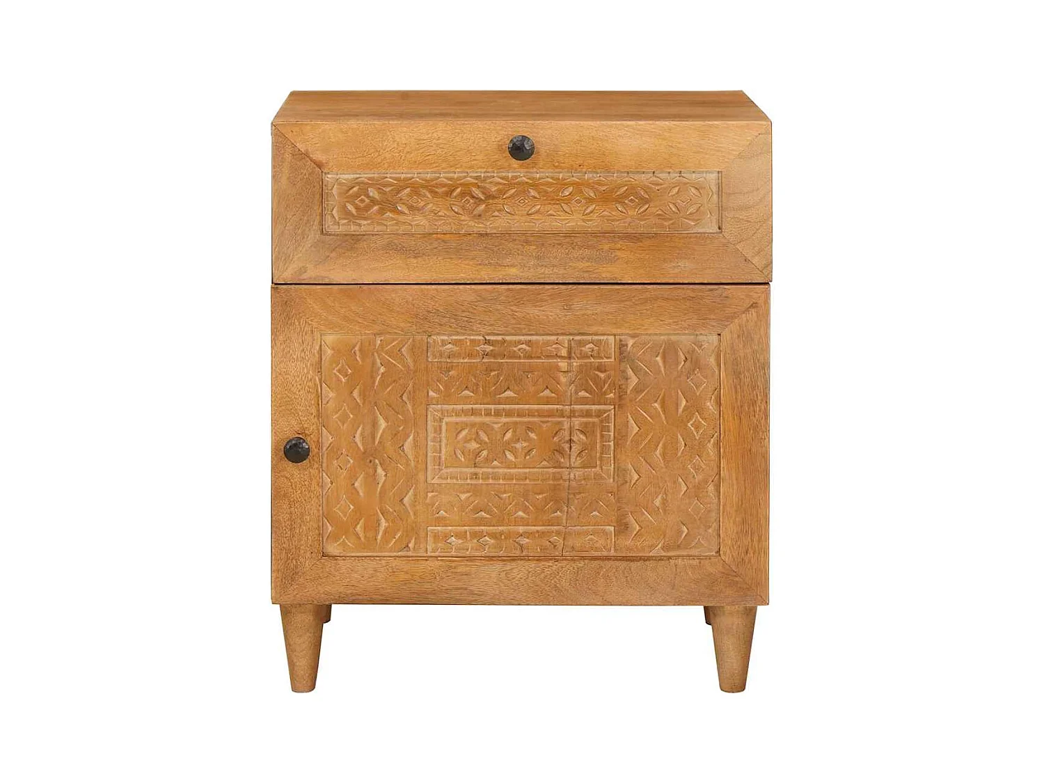 Mesita de noche con cajón Marrón claro 50 x 33 x 60 cm