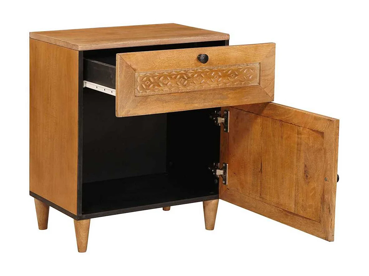 Table de chevet avec tiroir Marron clair 50 x 33 x 60 cm