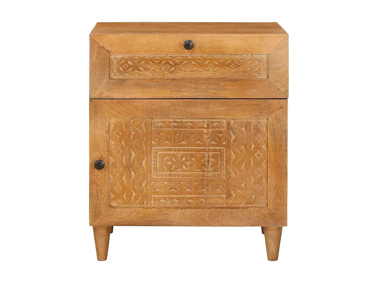 Table de chevet avec tiroir Marron clair 50 x 33 x 60 cm