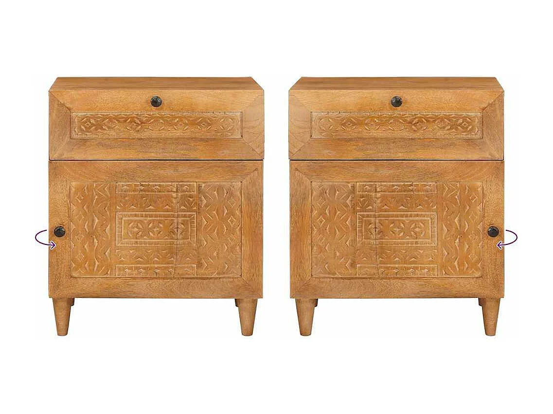 Table de chevet avec tiroir Marron clair 50 x 33 x 60 cm