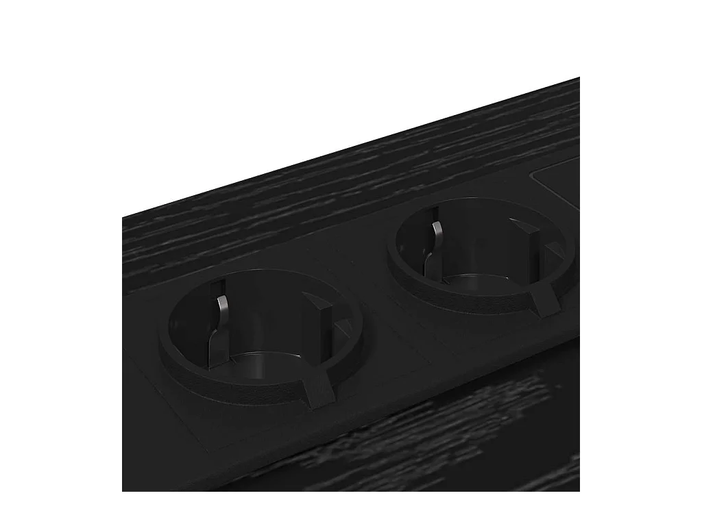 Table de nuit avec station de chargement avec tiroir Chêne noir