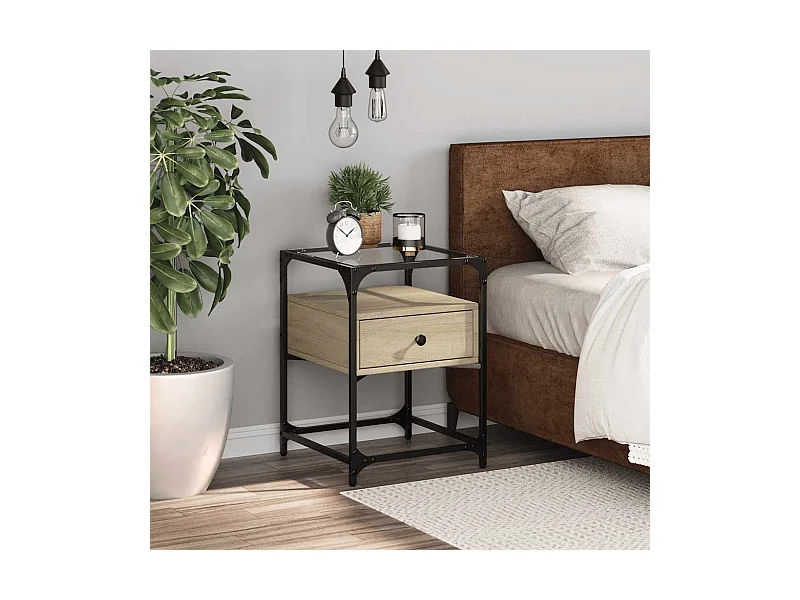 Sonoma eiken nachtkastje 40x40x55 cm bewerkt hout