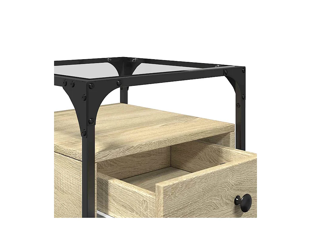 Mesita de noche de roble Sonoma 40x40x55 cm madera de ingeniería