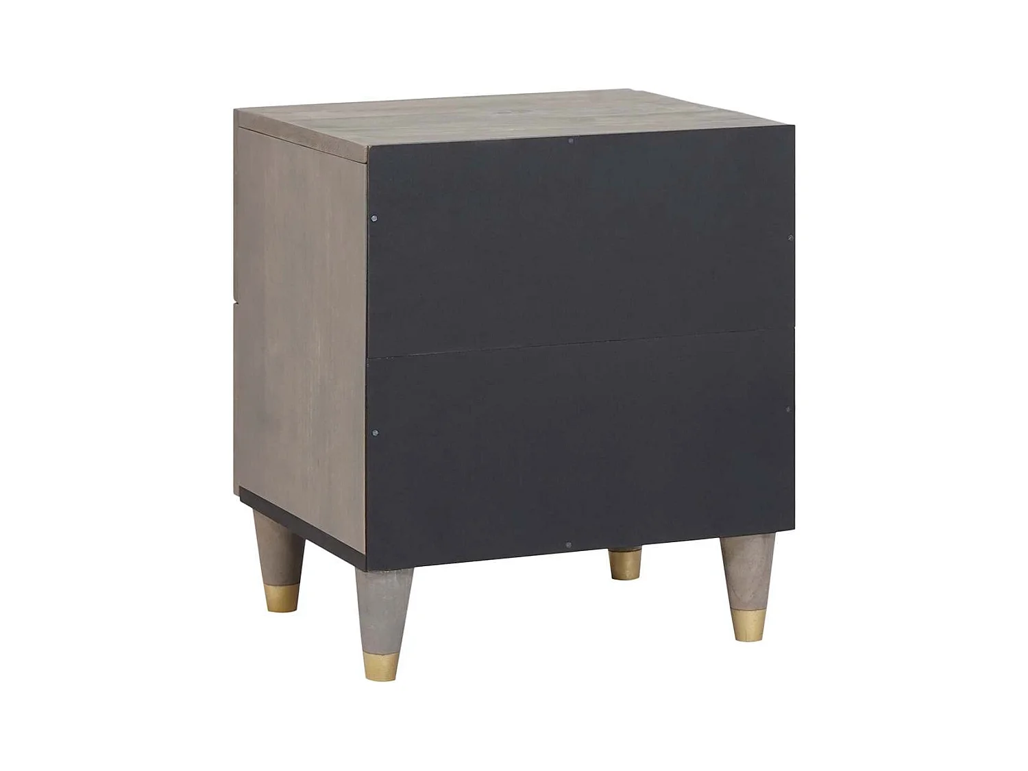 Mesilla de noche Gris 40 x 33 x 46 cm madera maciza de mango