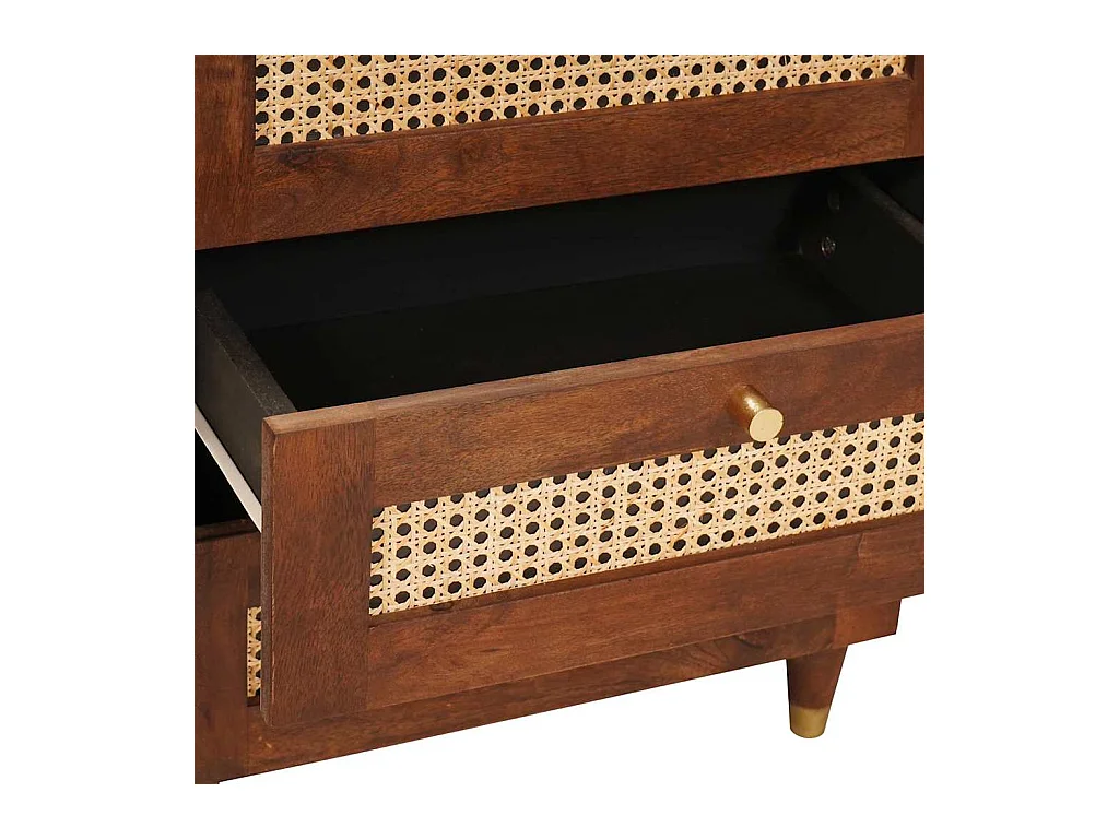 Mesitas de noche marrones 50 x 33 x 60 cm