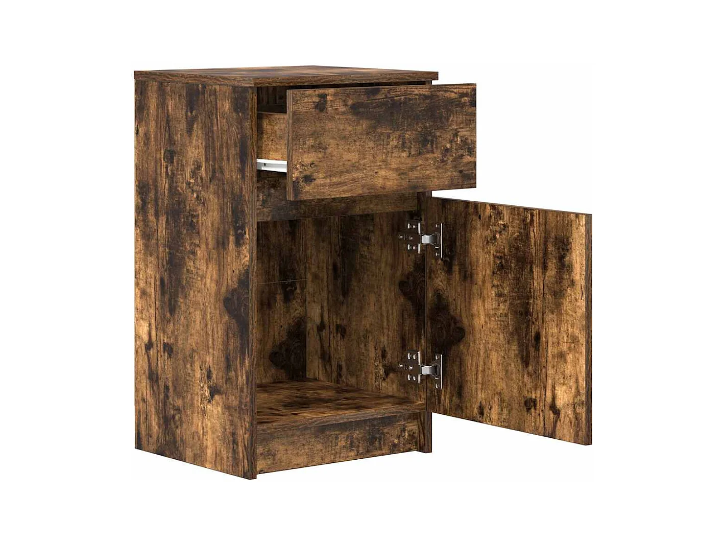 Nachtkastjes 2 stuks gerookt eiken 39x35x65 cm bewerkt hout