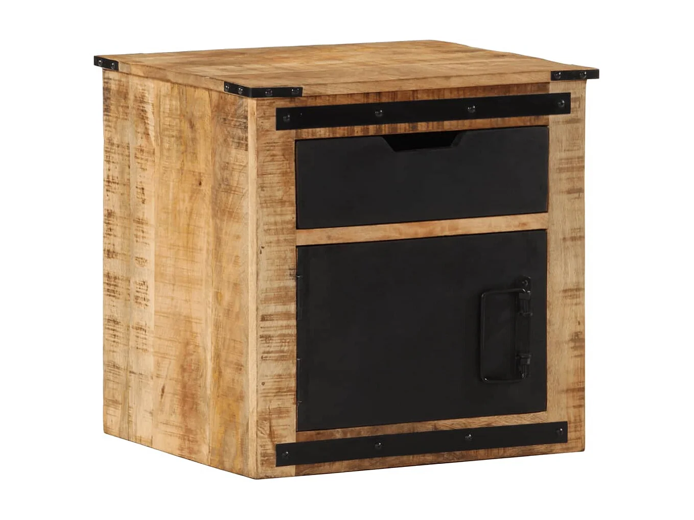 Mesita de noche 45x40x45 cm madera maciza de mango