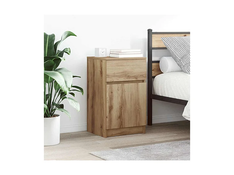Nachtkastjes 2 stuks handgemaakt eiken 39x35x65 cm