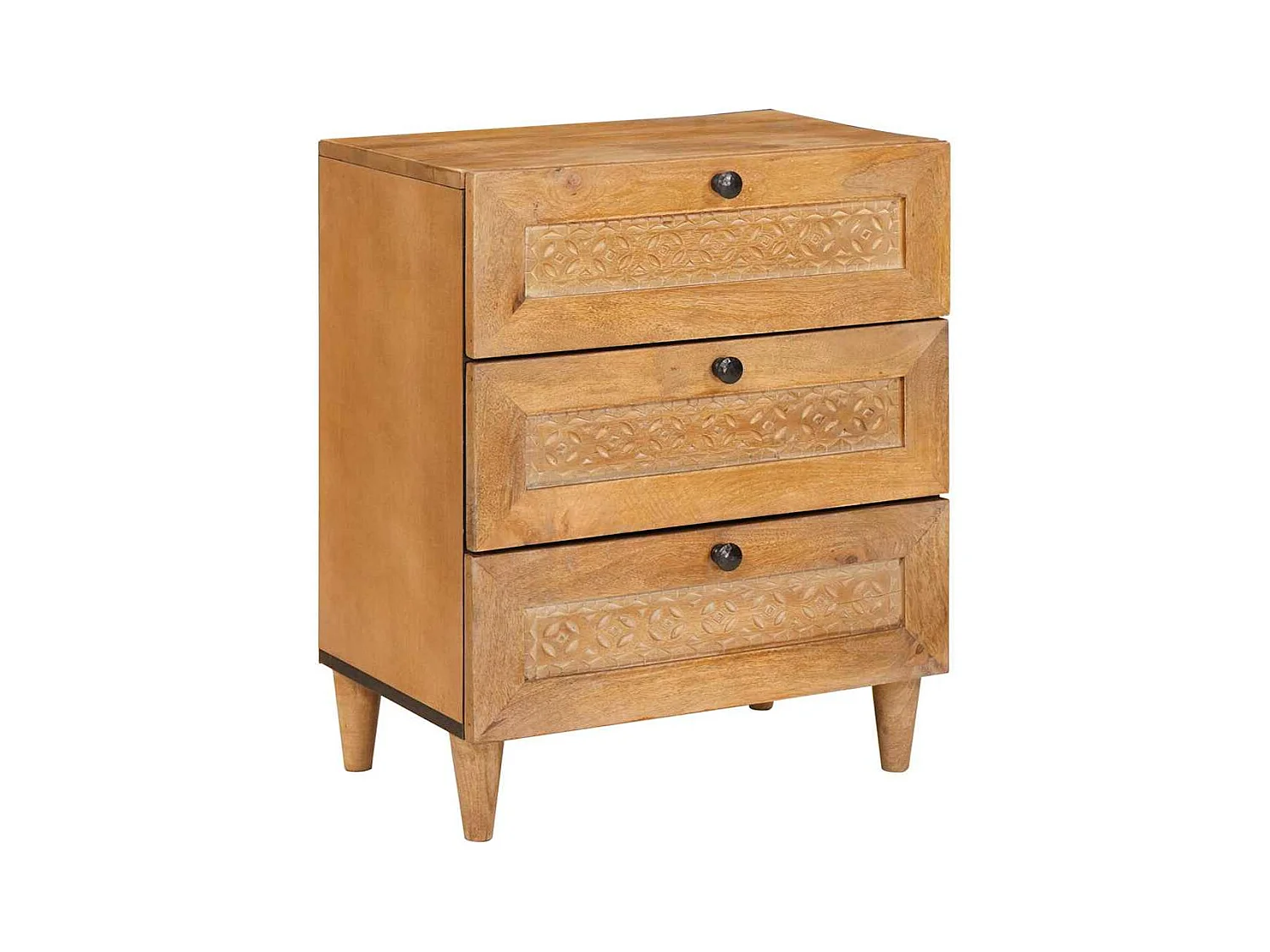 Mesita de noche con cajón Marrón claro 50 x 33 x 60 cm