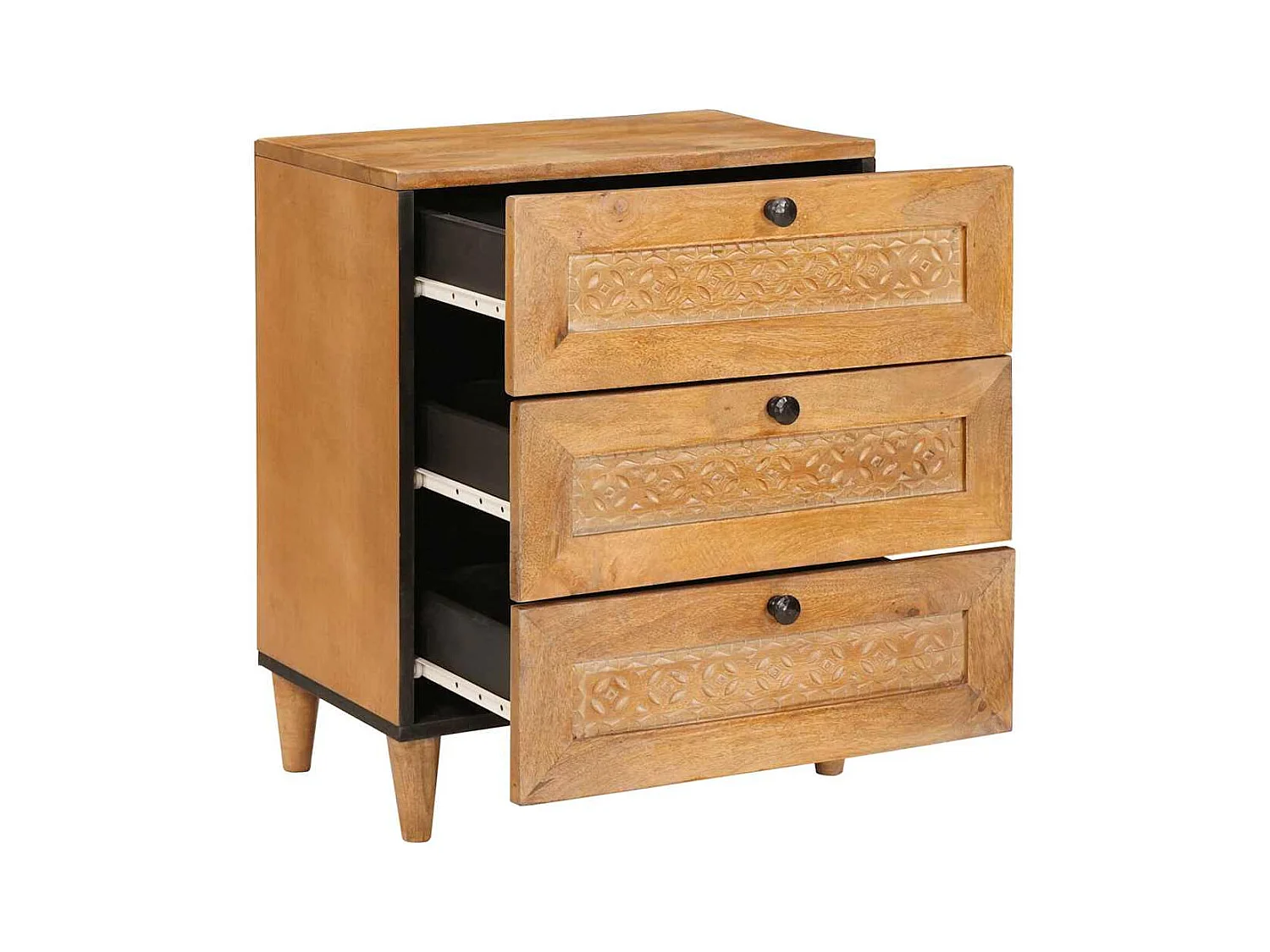 Mesita de noche con cajón Marrón claro 50 x 33 x 60 cm