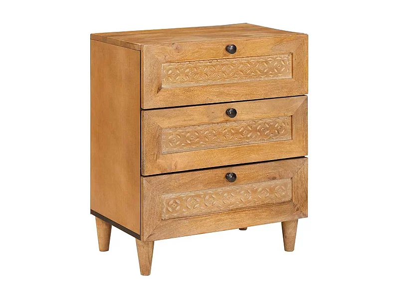 Table de chevet avec tiroir Marron clair 50 x 33 x 60 cm