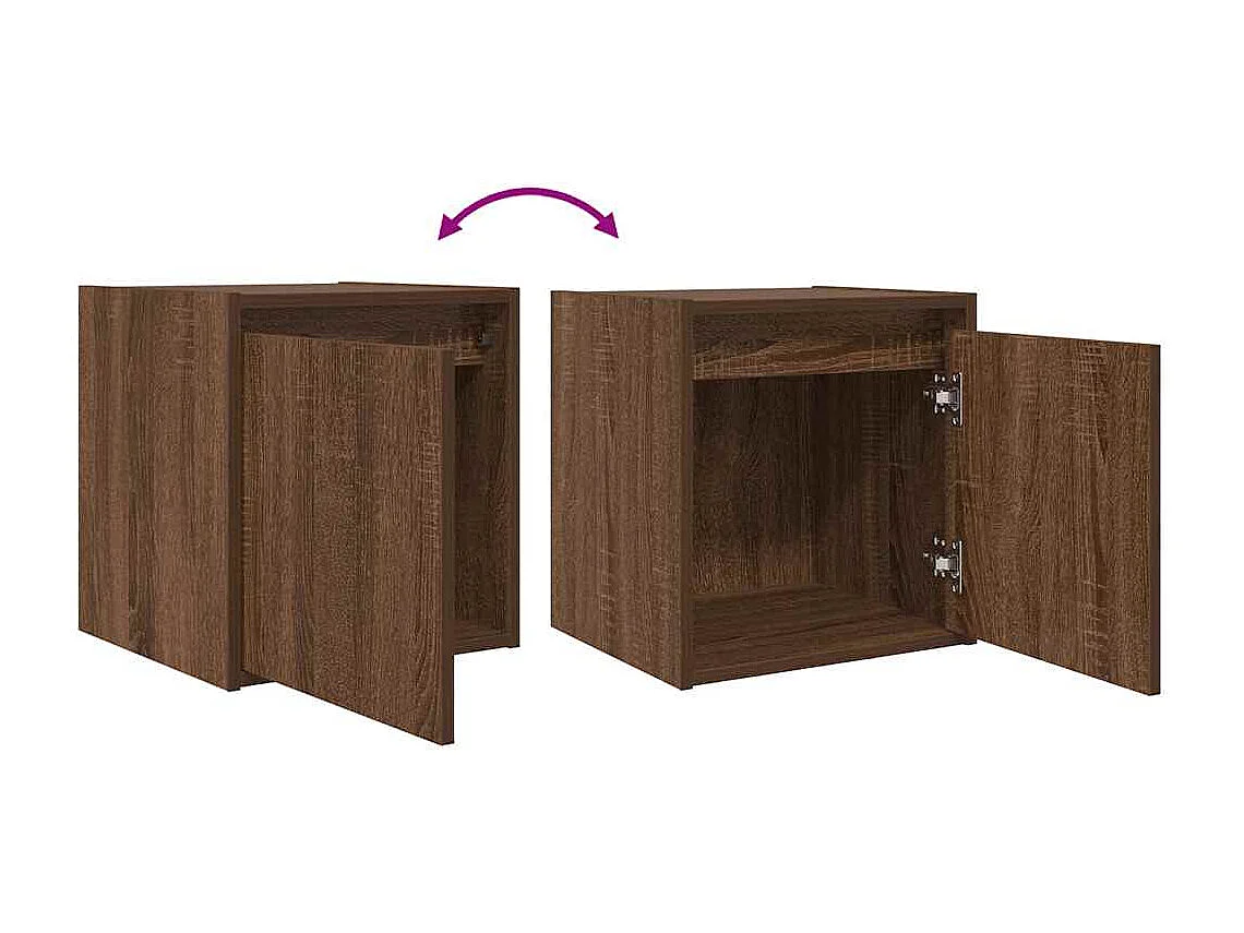 Mesitas de noche de pared 2 uds roble marrón 38x34x40 cm