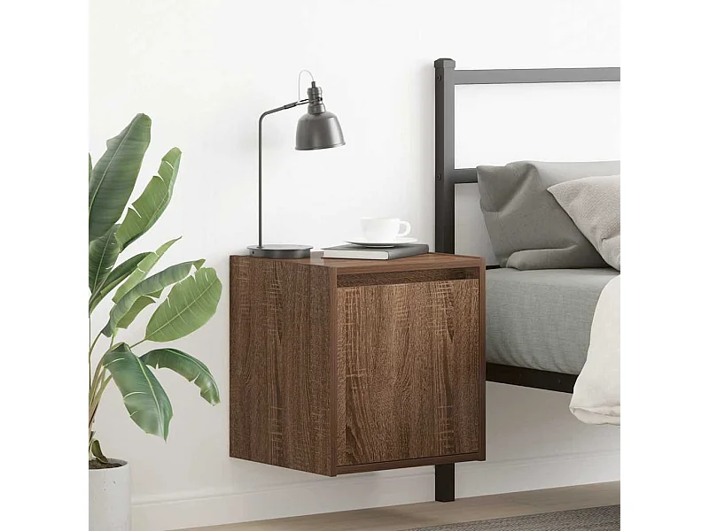 Tables de chevet murales 2 pcs chêne marron 38x34x40 cm