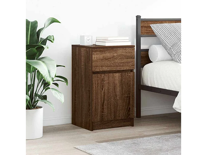 Tables de chevet 2 pcs chêne marron 39x35x65 cm bois ingénierie