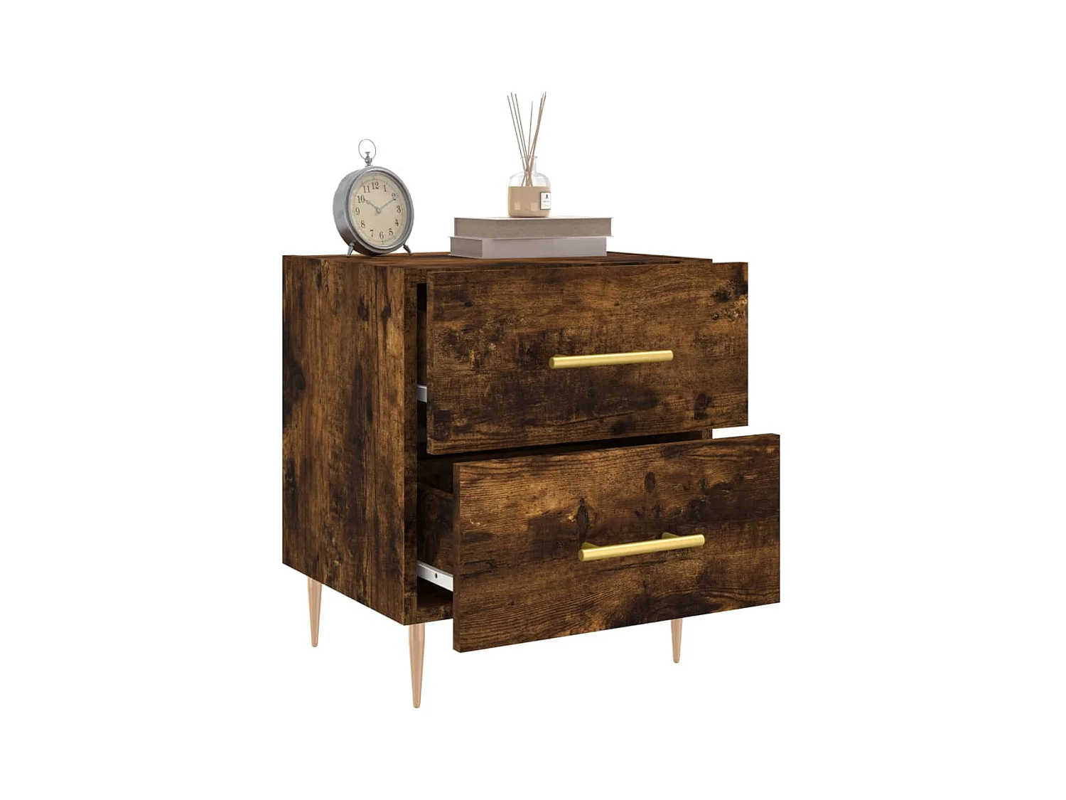 Comodino in rovere affumicato 40x35x47,5 cm in legno ingegnerizzato