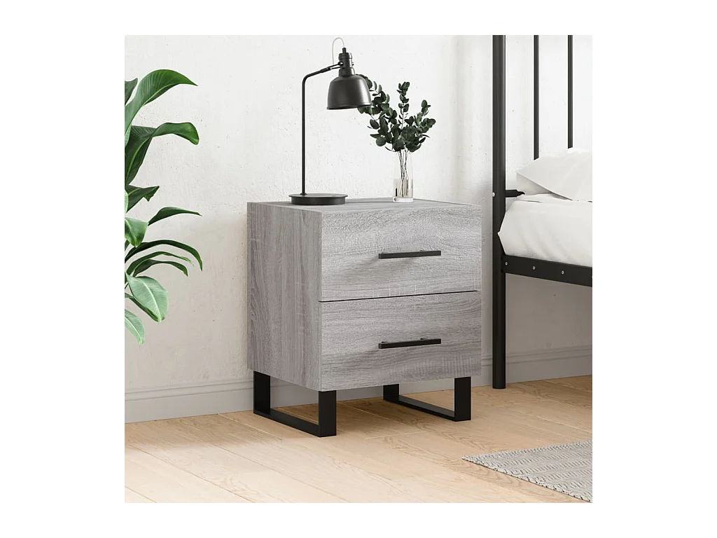 Table de chevet sonoma gris 40x35x47,5 cm bois d’ingénierie