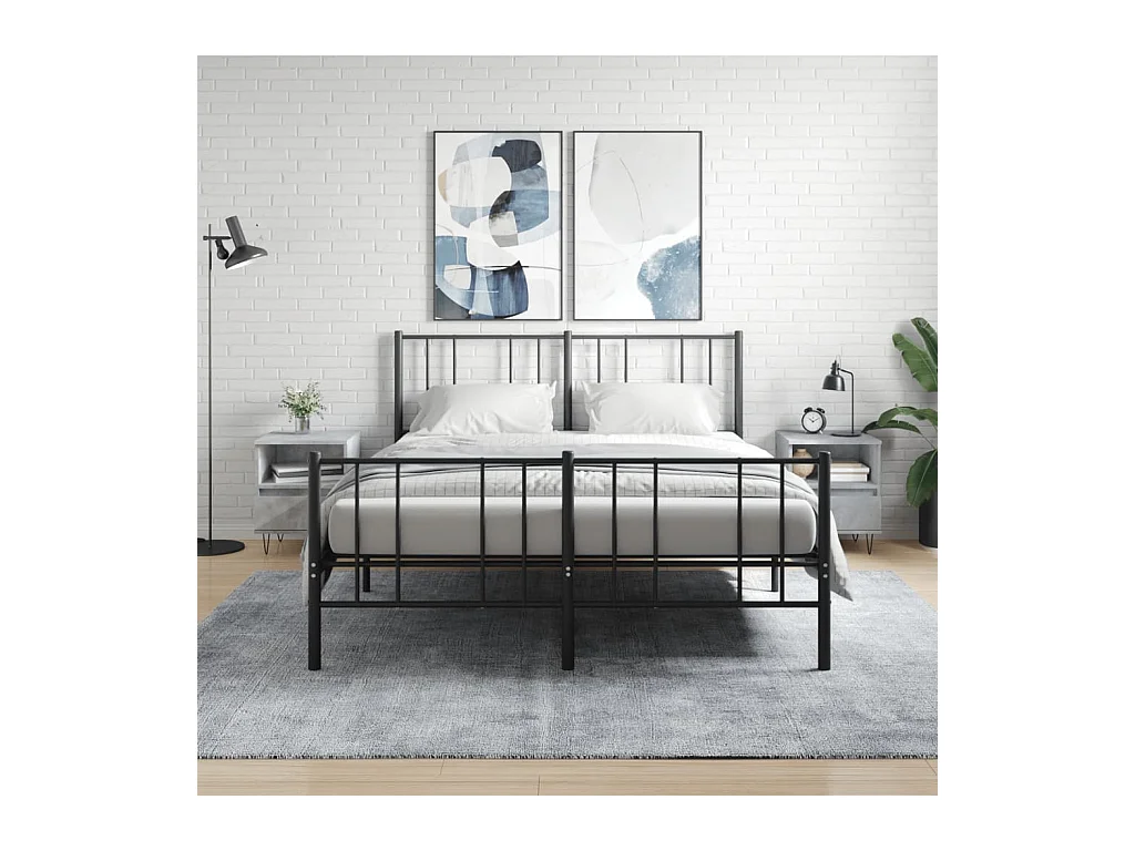 Mesitas de noche 2 piezas gris hormigón 40x35x50 cm madera de ingeniería