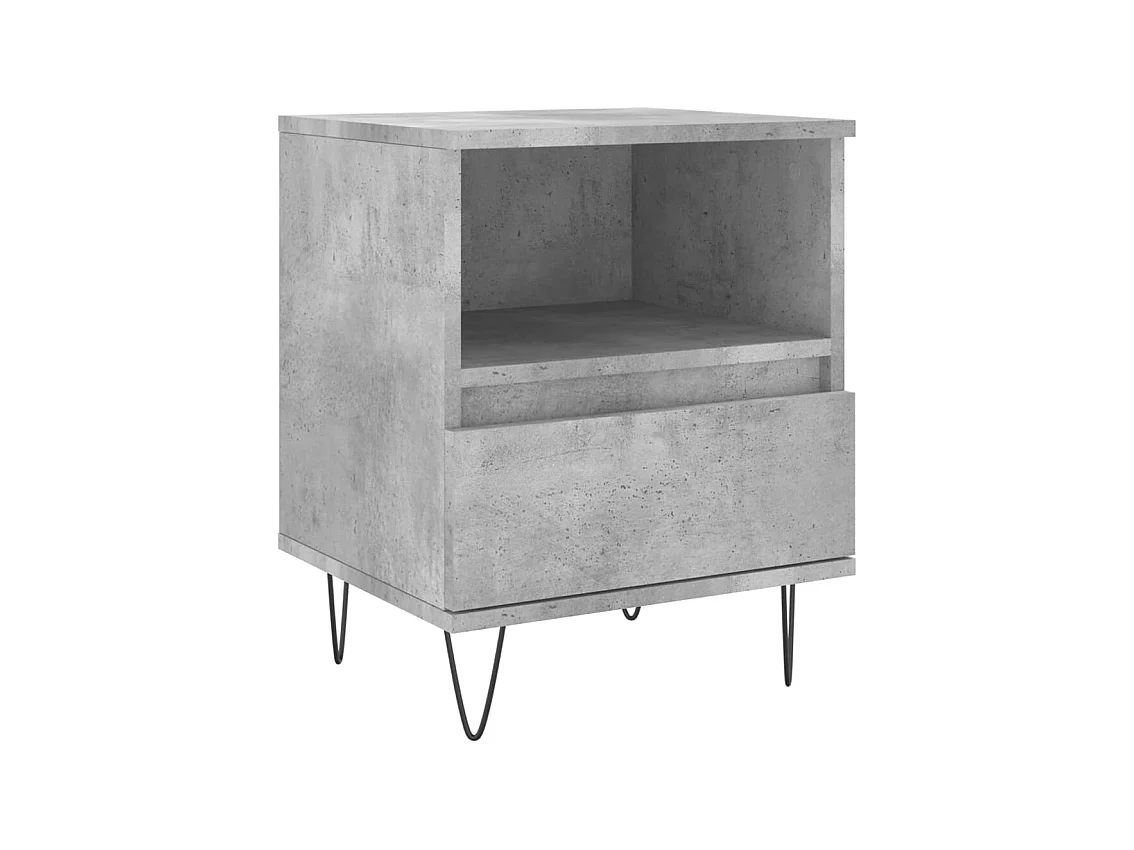Mesitas de noche 2 piezas gris hormigón 40x35x50 cm madera de ingeniería
