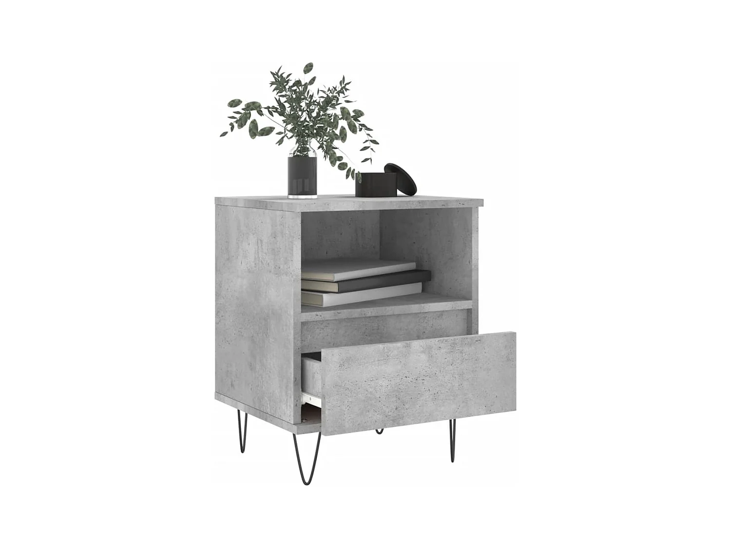 Mesitas de noche 2 piezas gris hormigón 40x35x50 cm madera de ingeniería