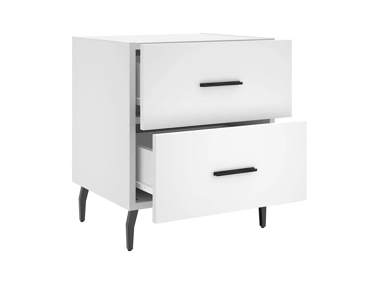 Comodino bianco 40x35x47,5 cm in legno ingegnerizzato