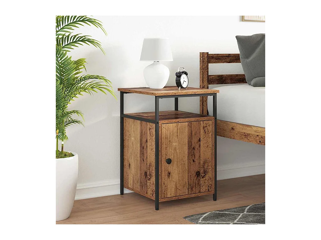 Mesilla de noche Madera vieja Madera de ingeniería