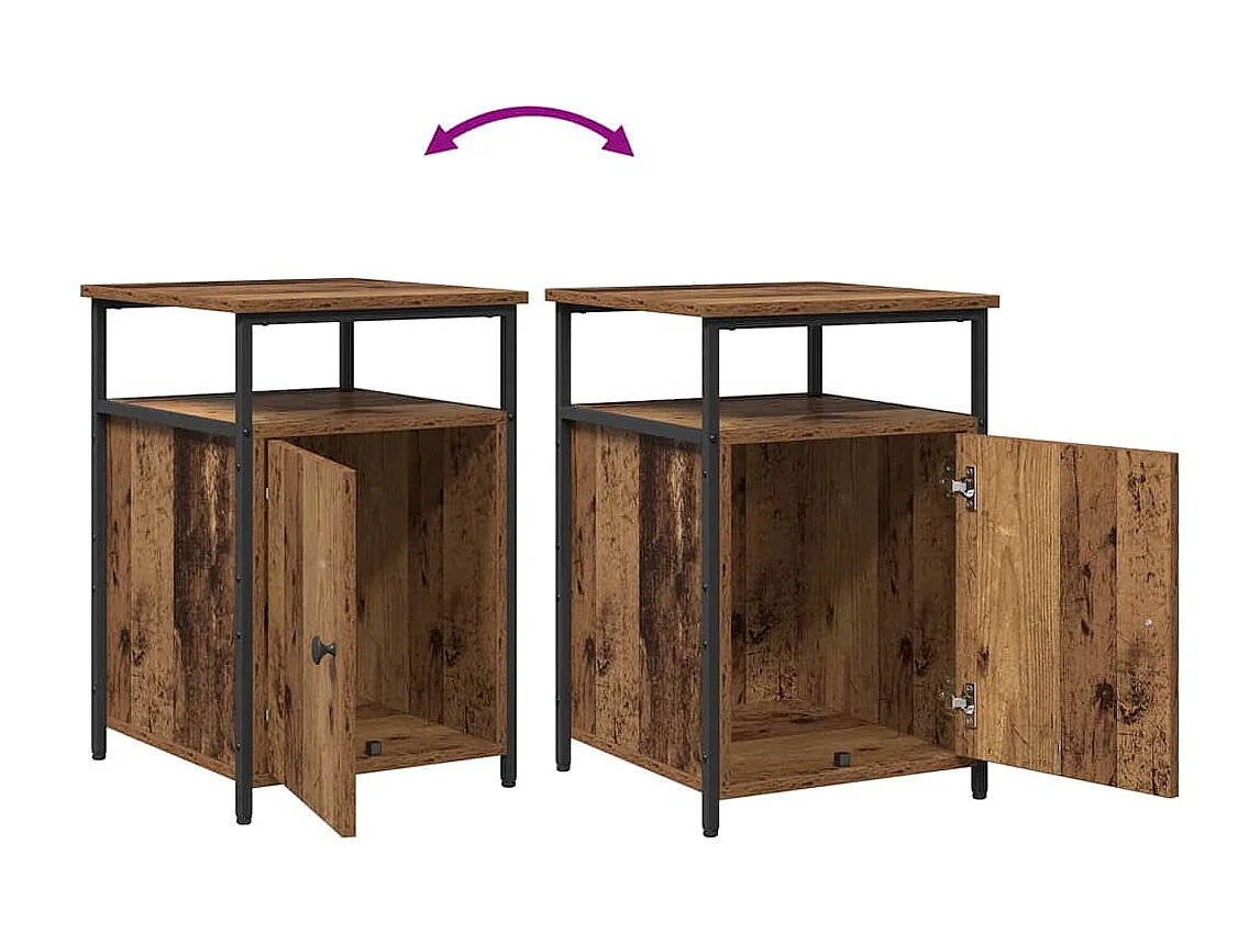 Cabinet de chevet Vieux bois Bois d'ingénierie