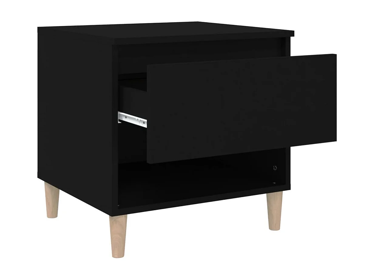 Mesita de noche Negra 50x46x50 cm Madera de ingeniería