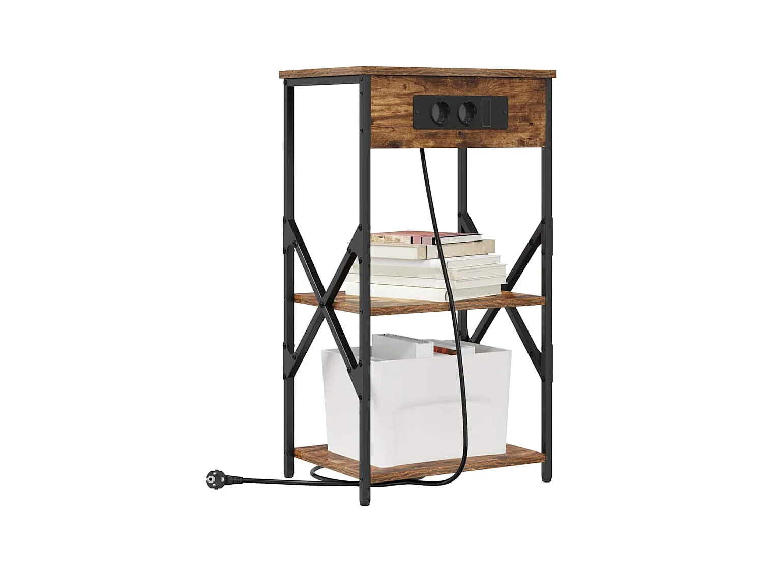 Nachtkastjes 2 stuks Gerookt eiken 41 x 31 x 76 cm