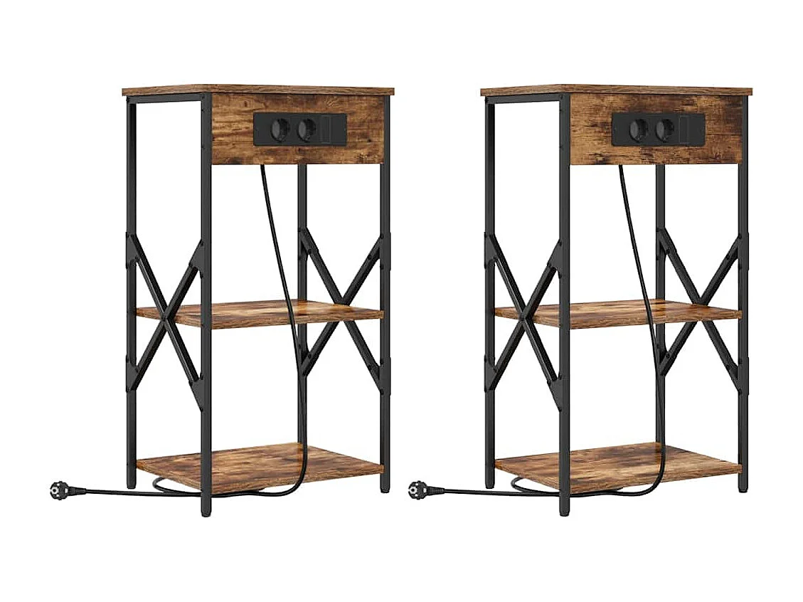 Armoires de chevet 2 pcs Chêne fumé 41 x 31 x 76 cm