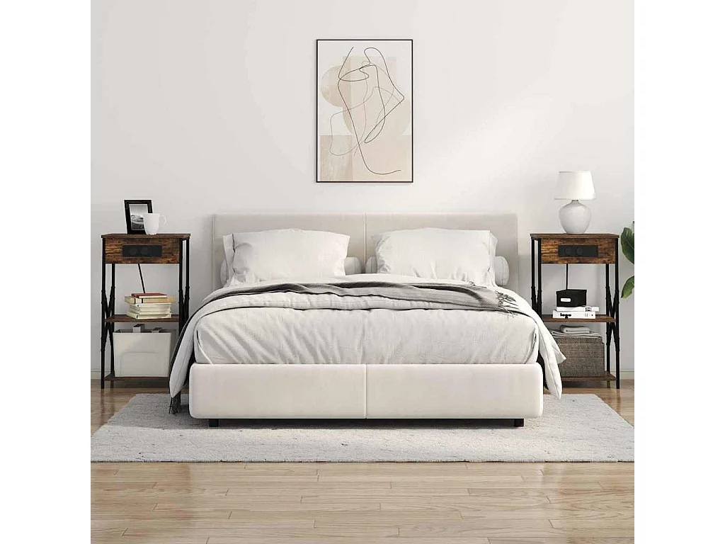 Armoires de chevet 2 pcs Chêne fumé 41 x 31 x 76 cm