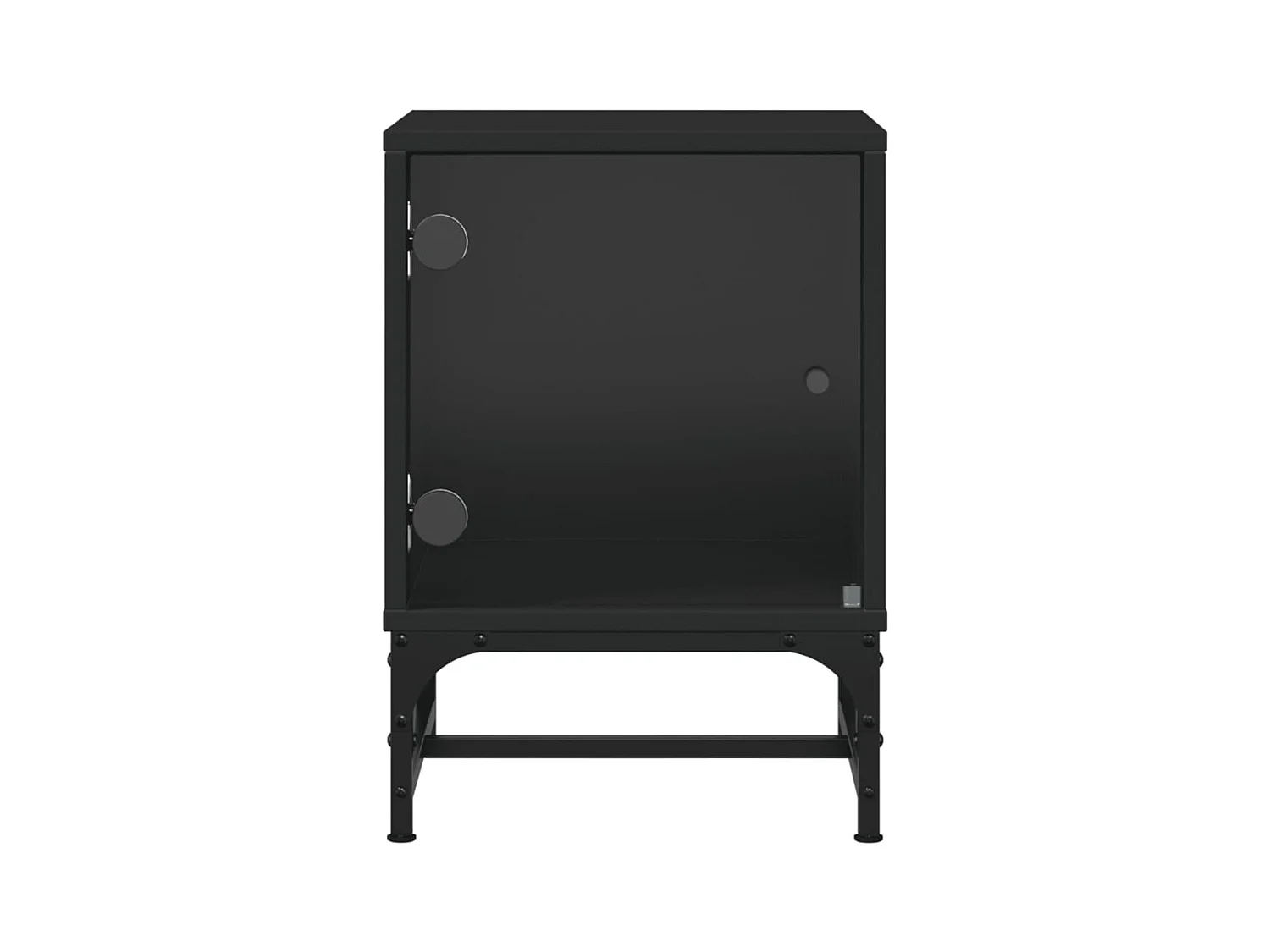 Nachtkastjes met glazen deuren 2 stuks zwart 35x37x50 cm