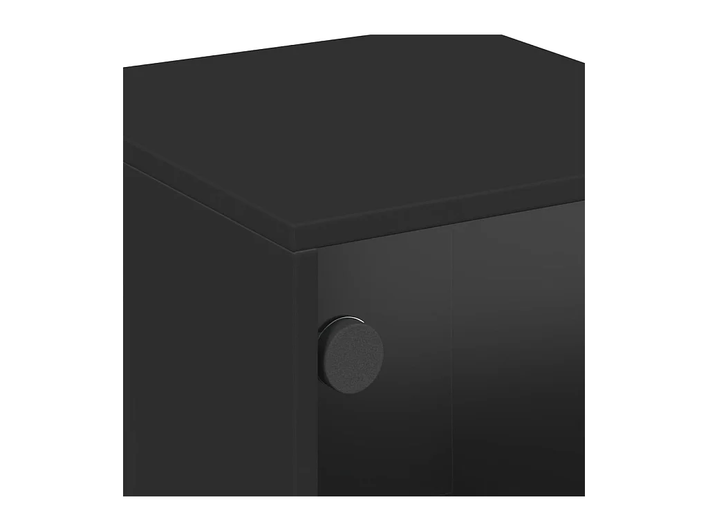 Nachtkastjes met glazen deuren 2 stuks zwart 35x37x50 cm