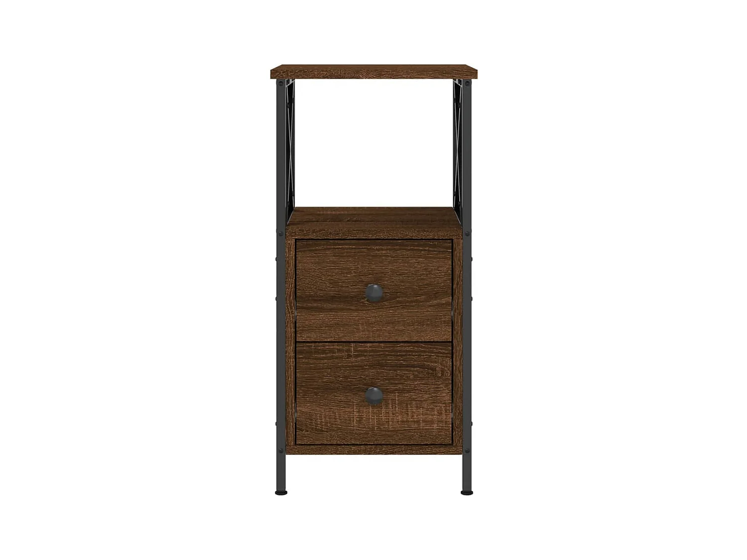 Comodino rovere marrone 34x35,5x70 cm legno ingegnerizzato