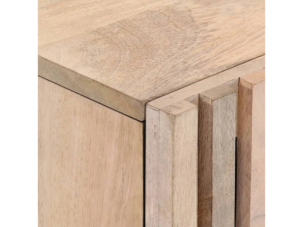 Table de chevet 40x34x46 cm bois de manguier massif blanchi