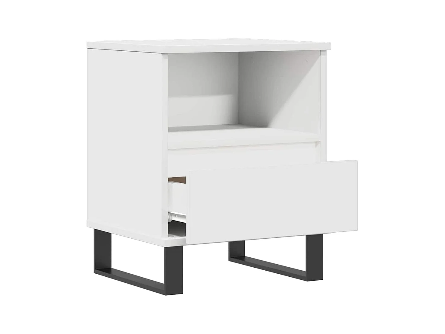 Comodino Bianco 40x35x50 cm Legno ingegnerizzato