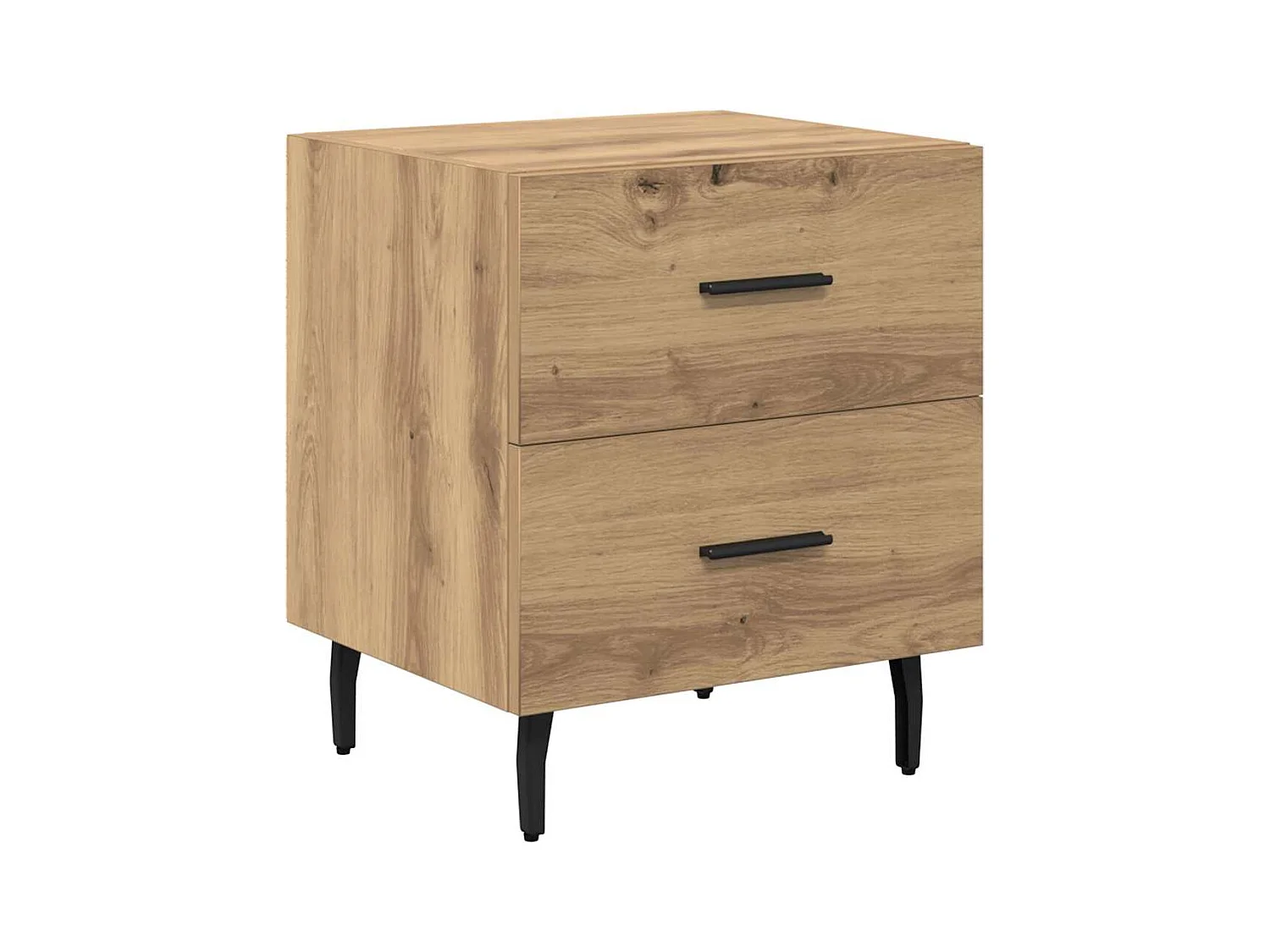 Comodino con cassetto, rovere lavorato a mano, 40 x 35 x 47,5 cm